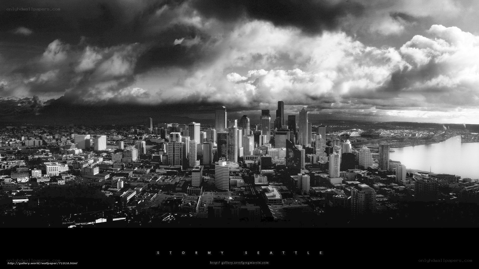 Stormy Seattle skyline