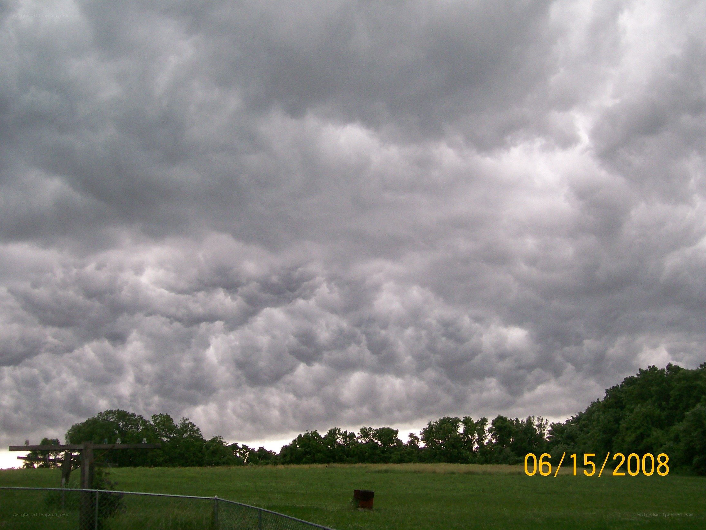 Stormy sky over a field