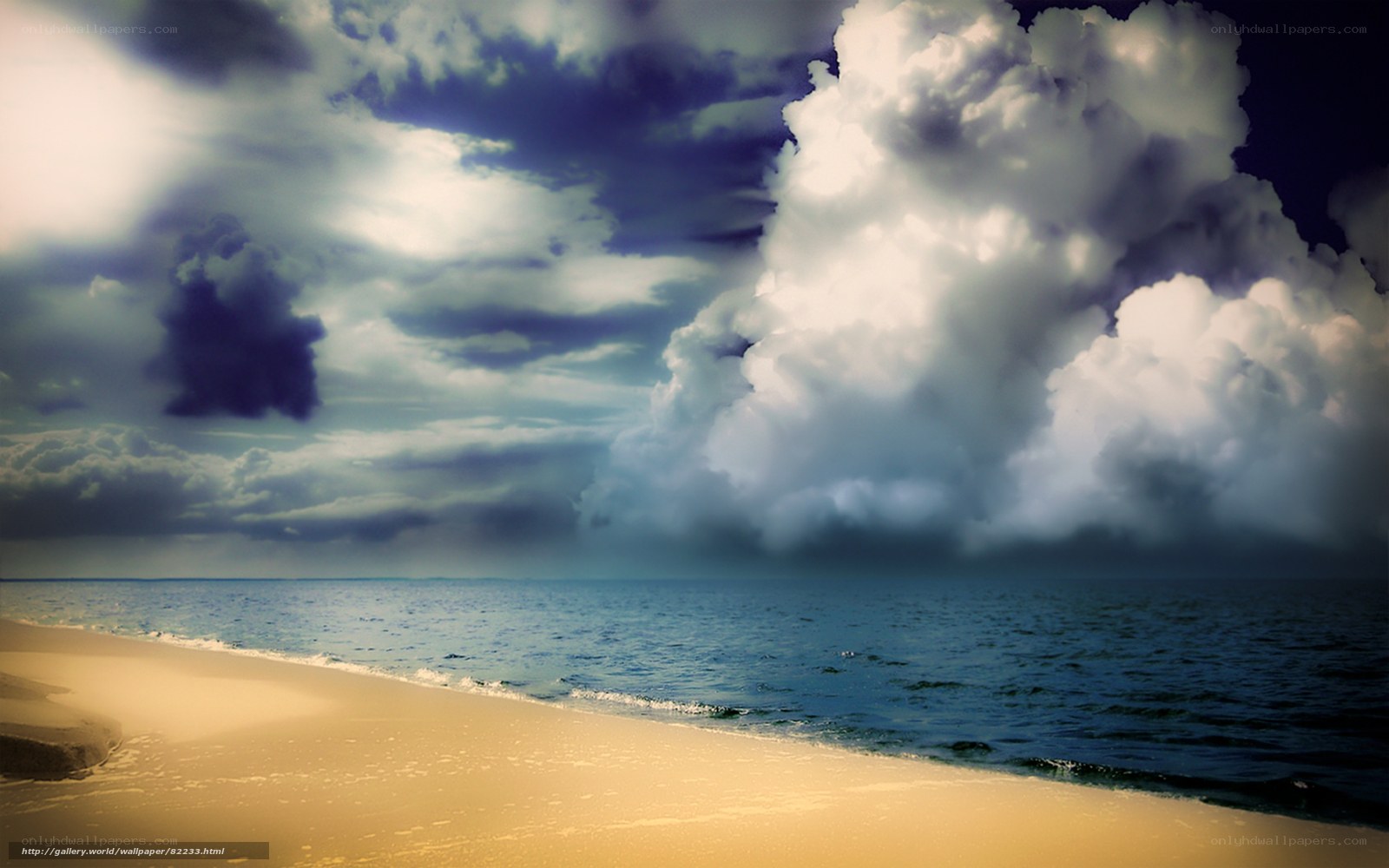 Stormy sky over beach