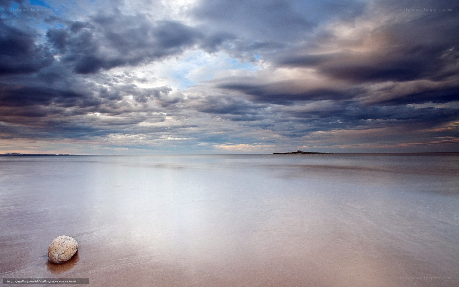 Stormy sky over calm sea