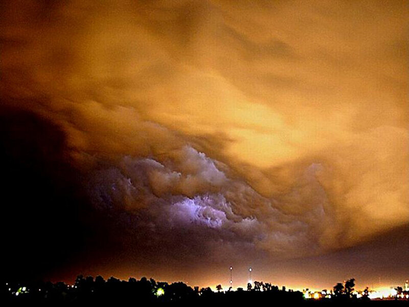 Stormy sky over city
