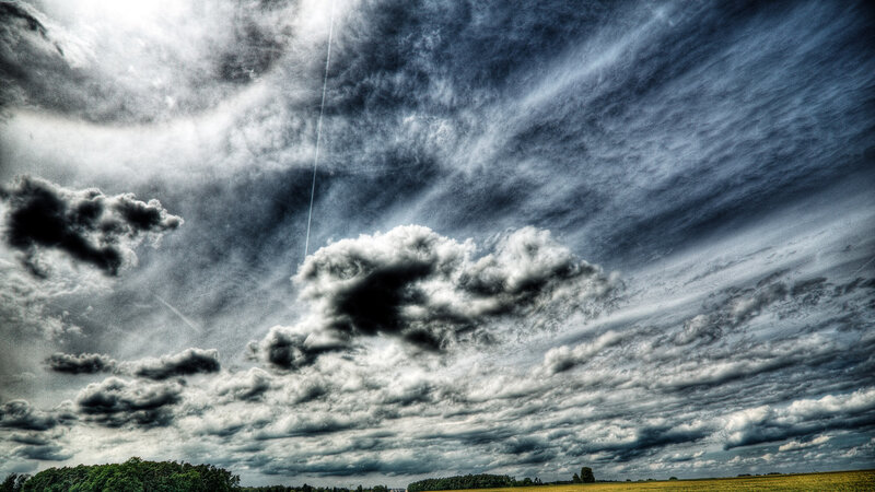 Stormy Sky over Fields