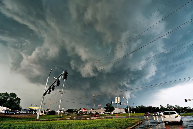 Stormy sky over intersection