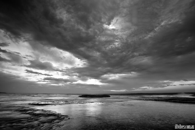 Stormy Sky over Ocean — Black