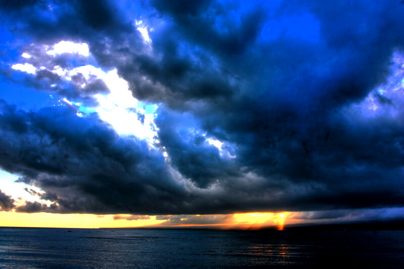 Stormy Sky over Ocean — Blue, Dramatic
