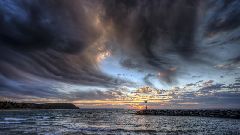 Stormy Sky over Ocean — Gray, Dramatic