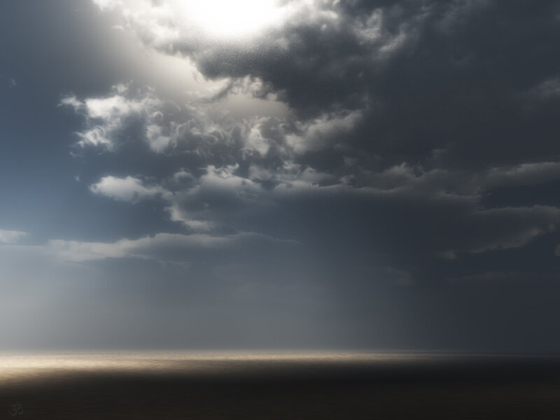 Stormy Sky over Ocean — Gray