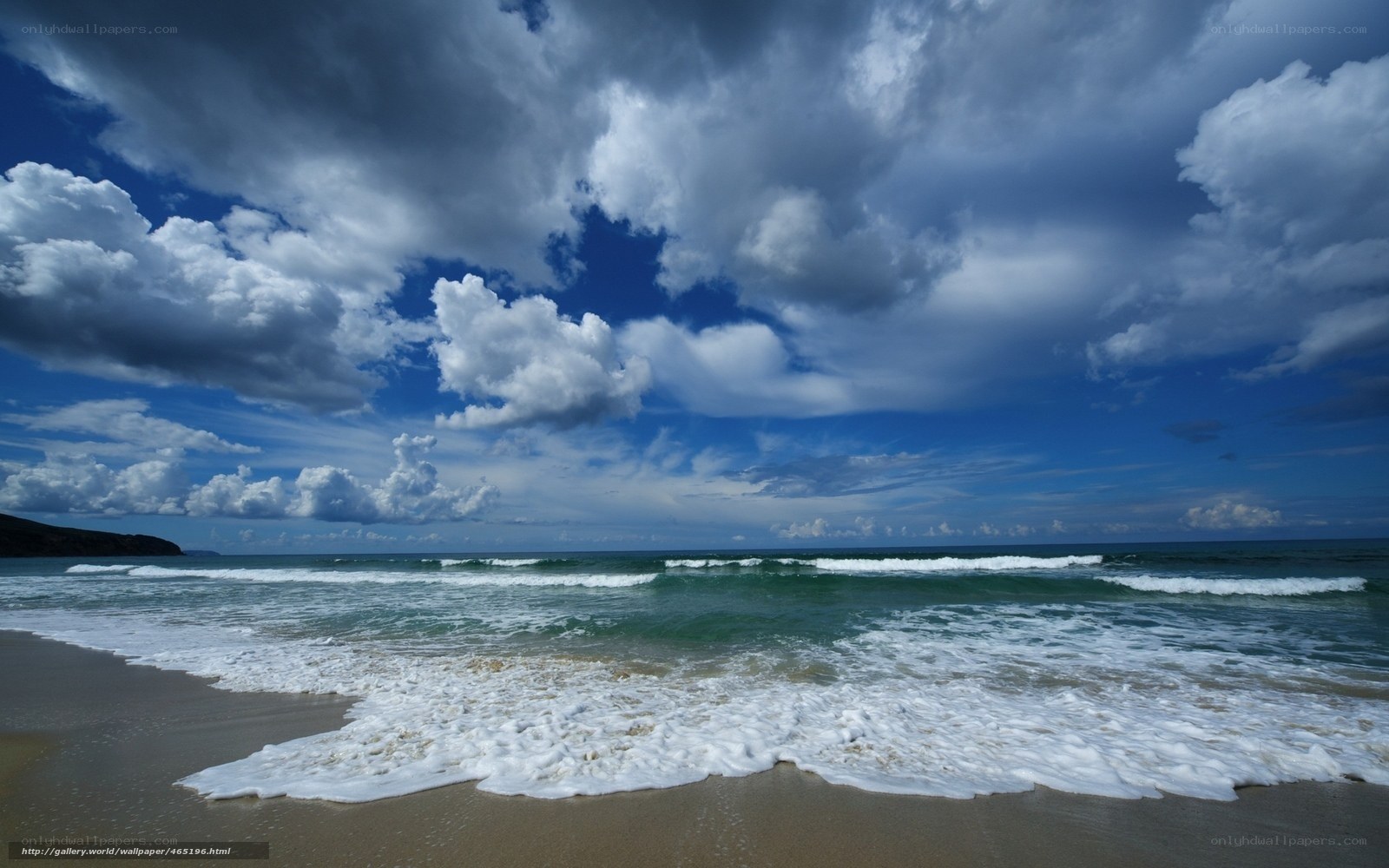 Stormy sky over ocean waves