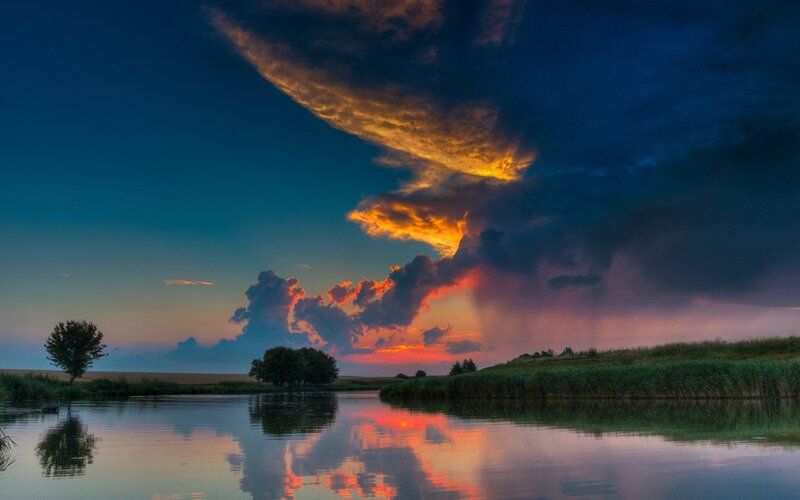 Stormy Sky over River