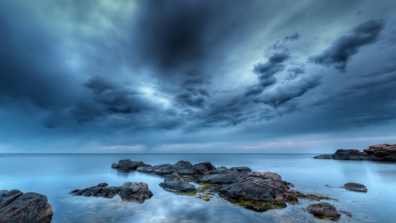 Stormy Sky over Rocks