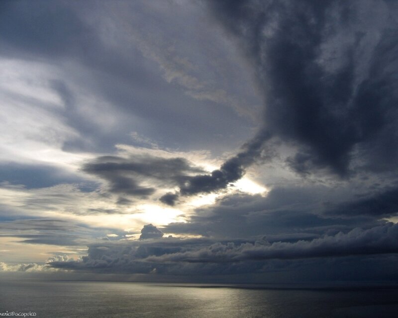 Stormy sky over the ocean