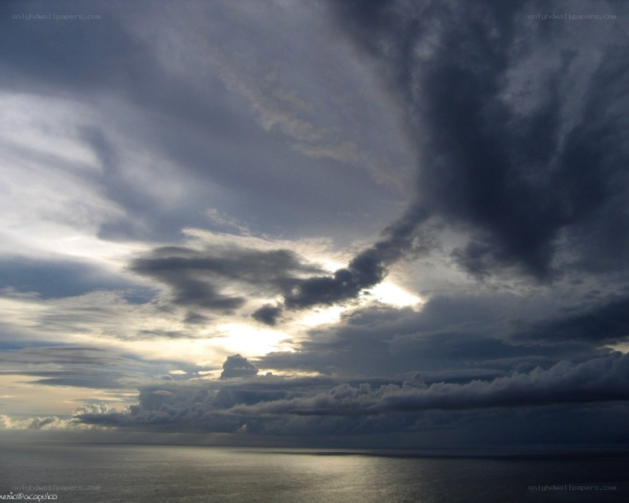 Stormy sky over the ocean