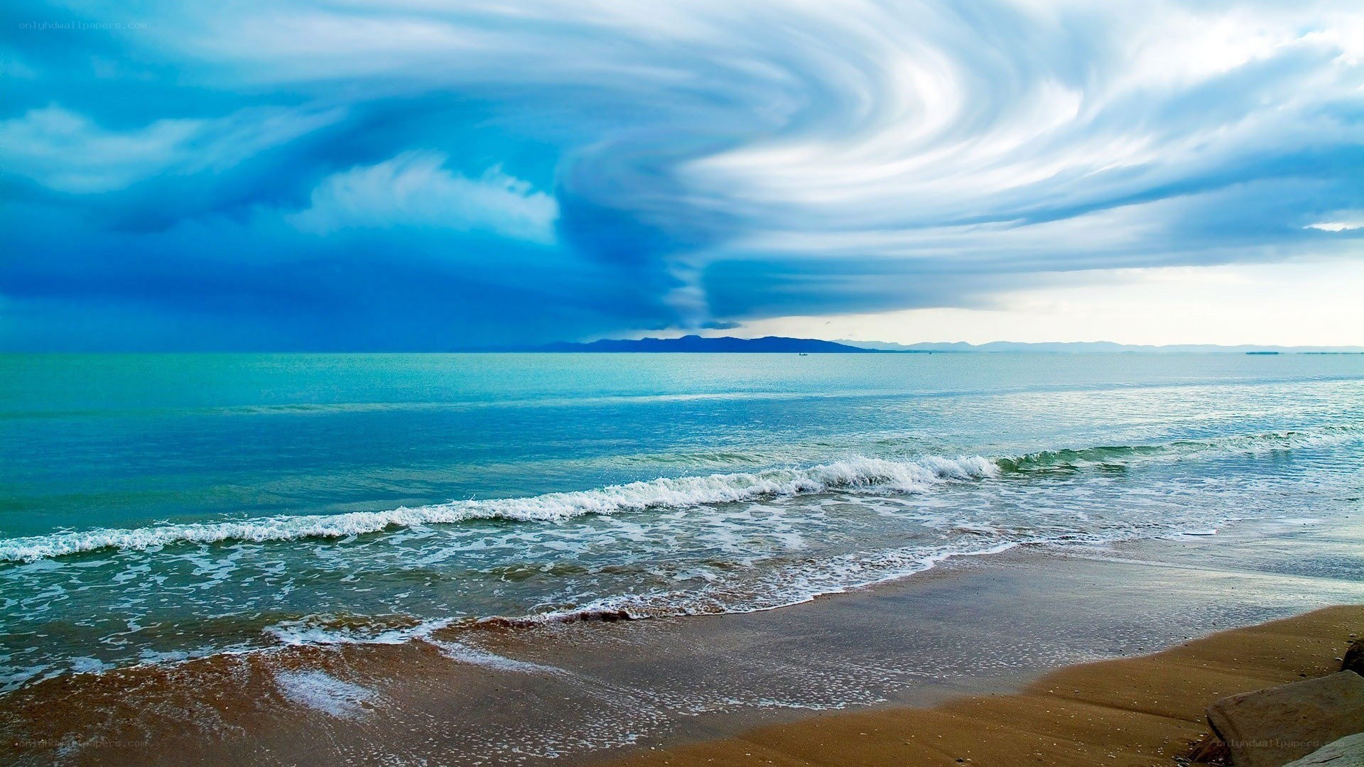 Stormy sky over the ocean