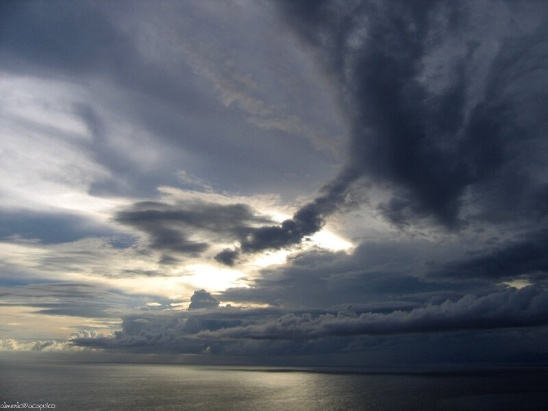 Stormy sky over the ocean