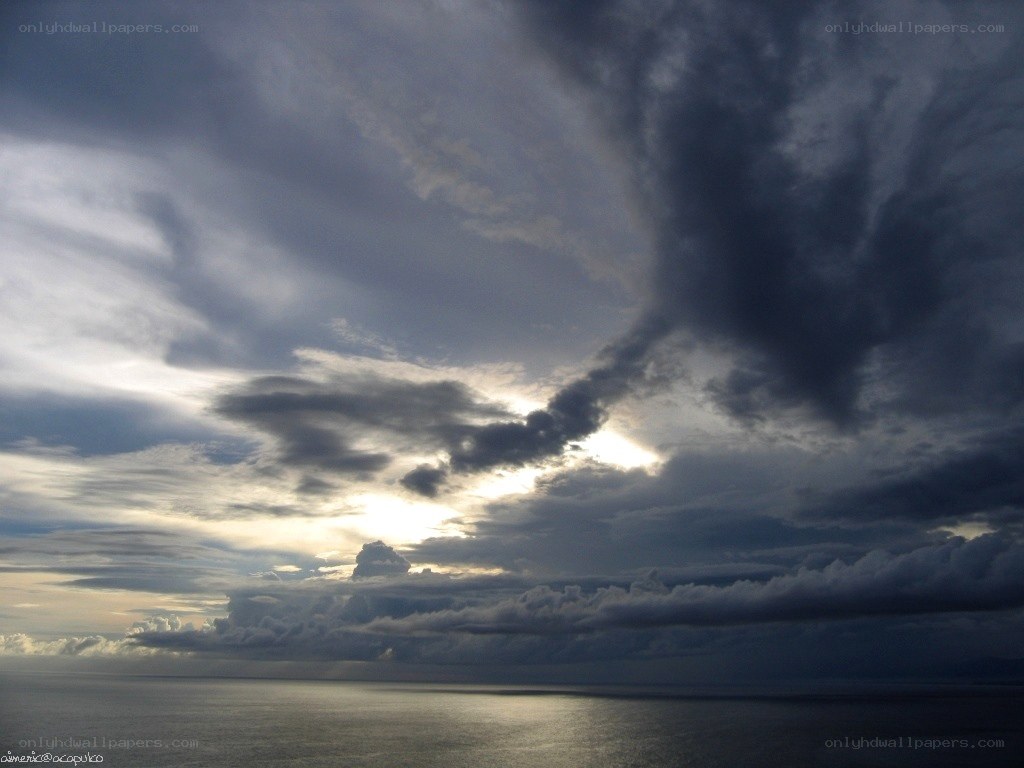 Stormy sky over the ocean