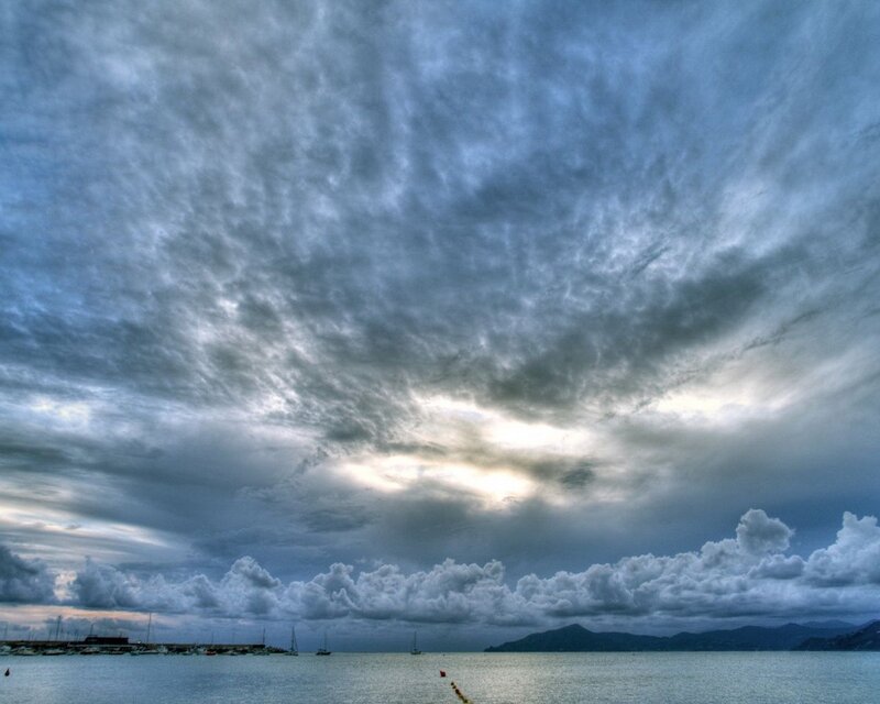 Stormy sky over the sea
