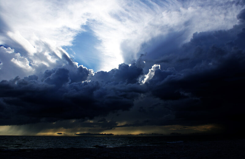 Stormy sky over the sea