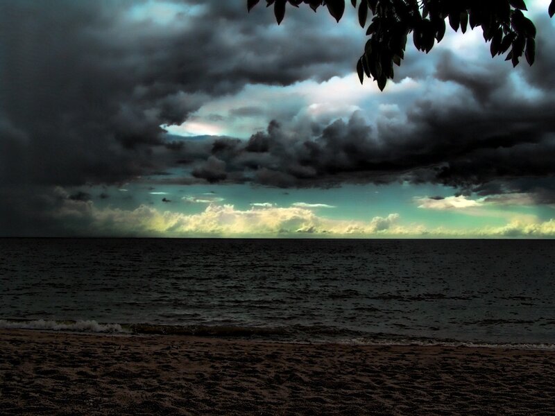 Stormy sky over the sea