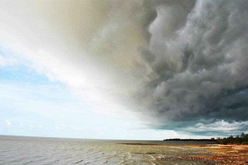 Stormy sky over the sea