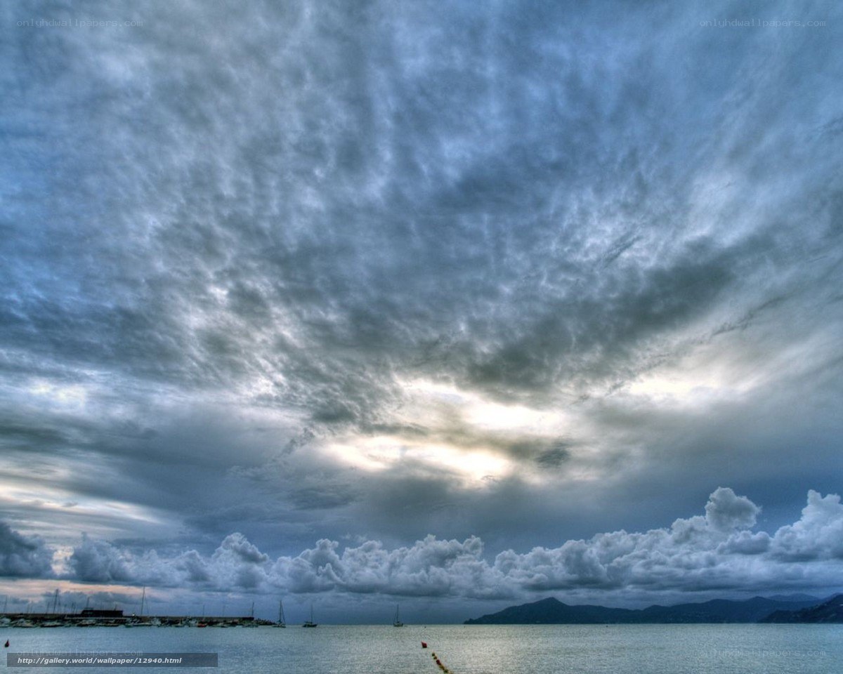 Stormy sky over the sea