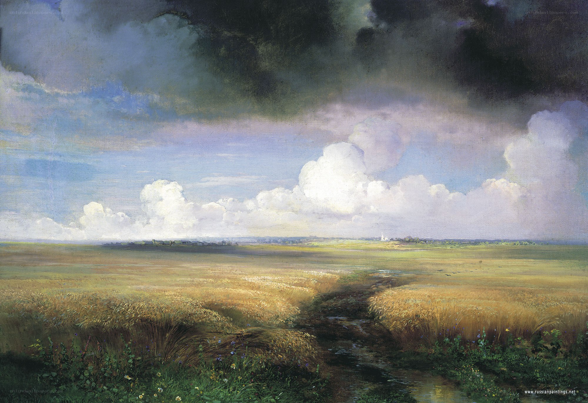 Stormy Sky Over Wheat Field
