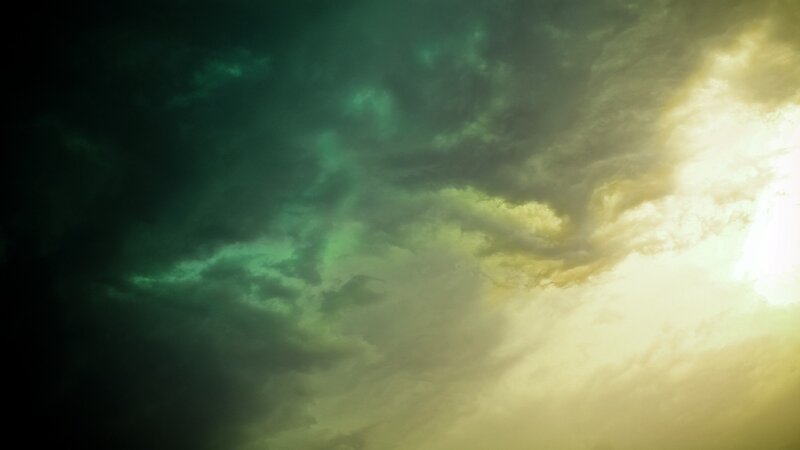 Stormy Sky with Green Clouds