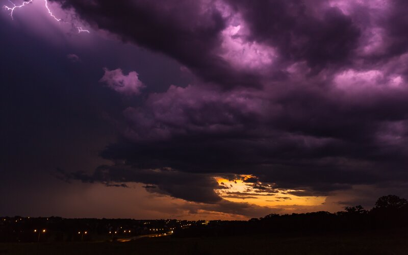 Stormy Sky with Lightning — Purple