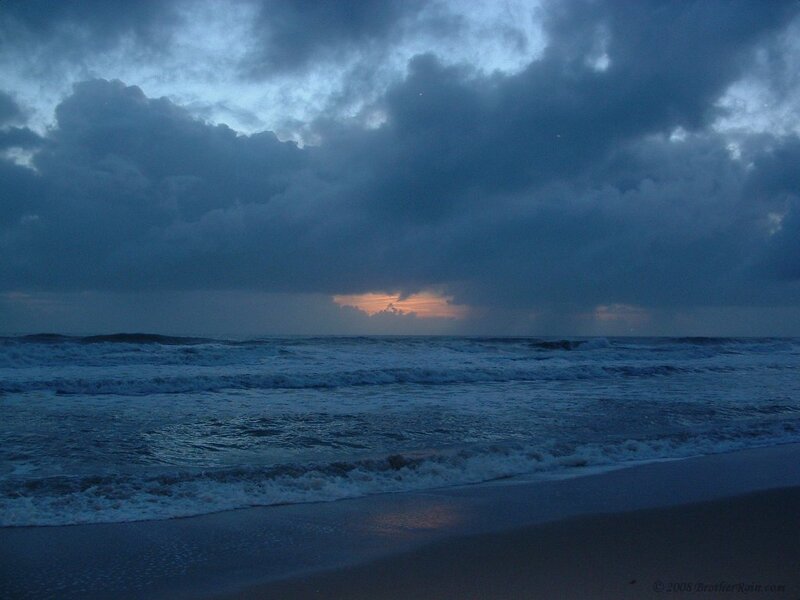 stormy sunset at the beach