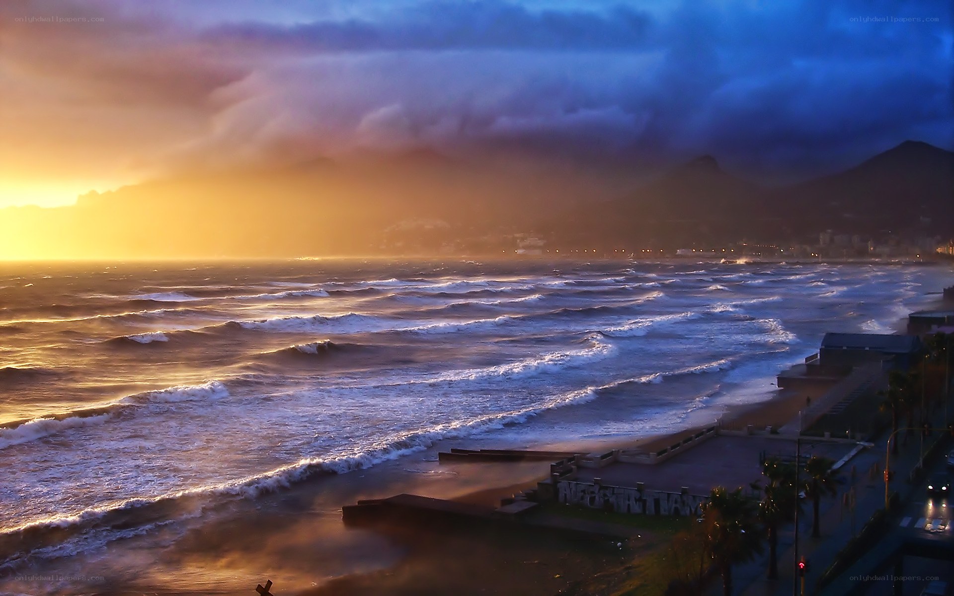 Stormy sunset at the coast