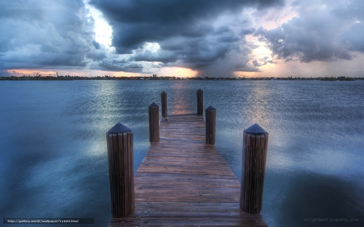 Stormy sunset at the dock