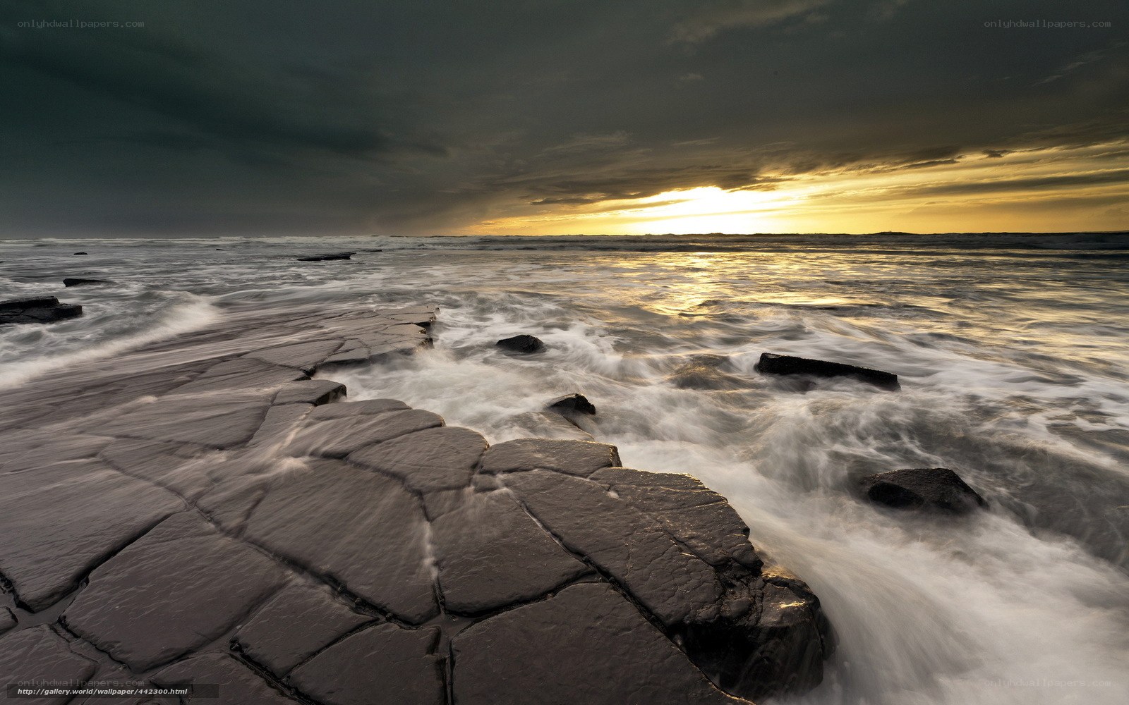 Stormy Sunset at the Seashore