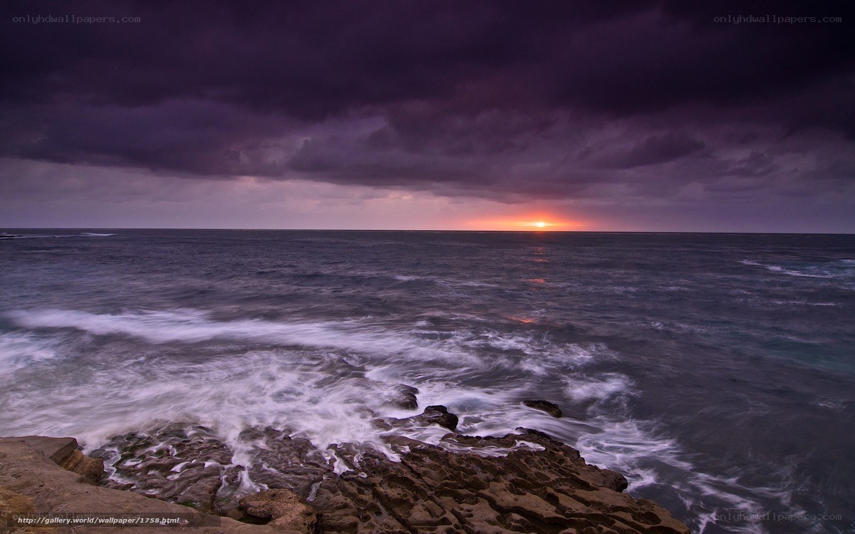 Stormy sunset over the ocean