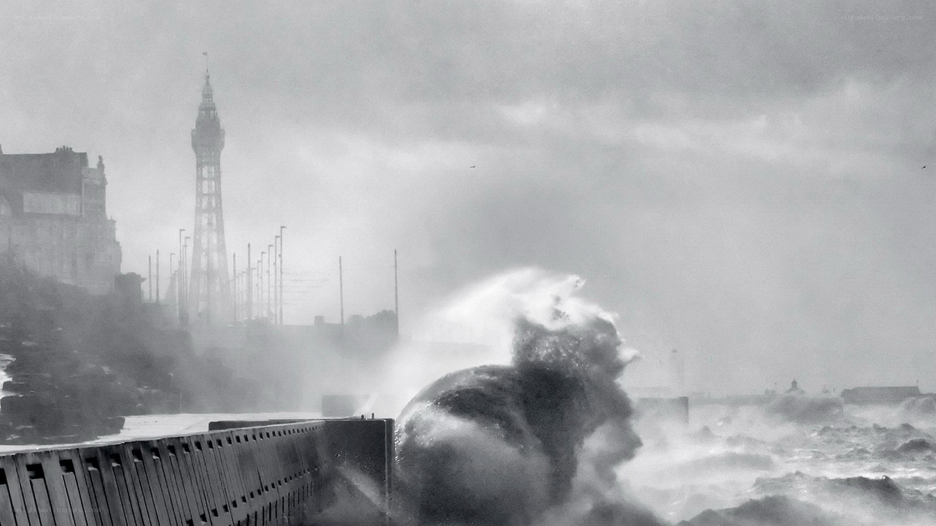 Stormy waves at Blackpool