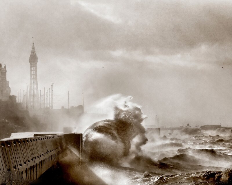 Stormy waves at Blackpool