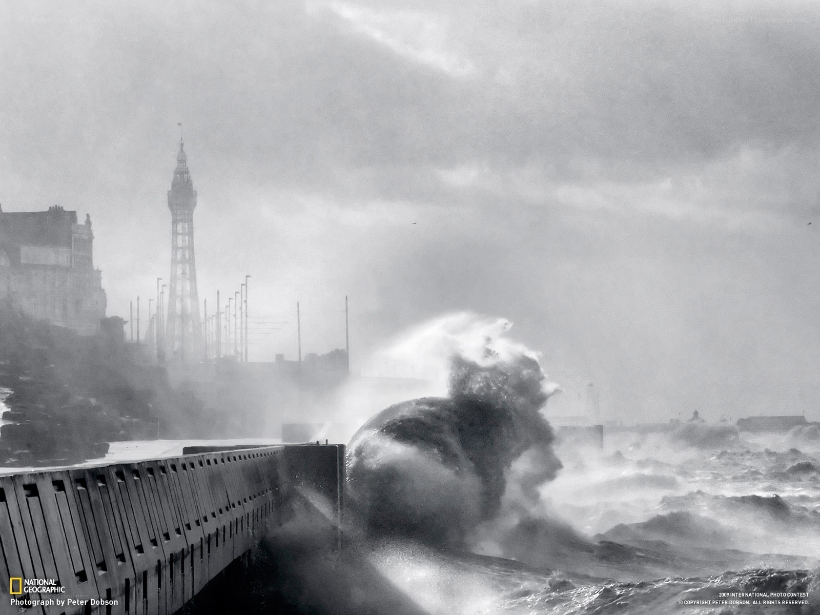 Stormy waves at Blackpool