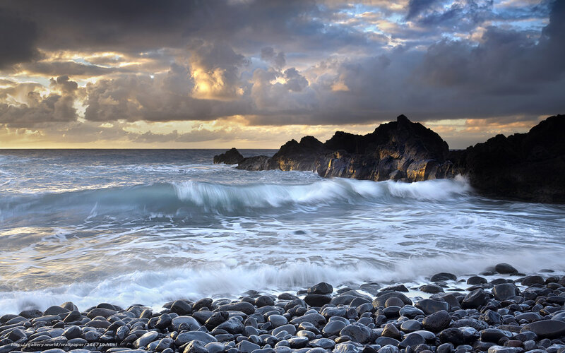 Stormy Waves on a Rocky Shore