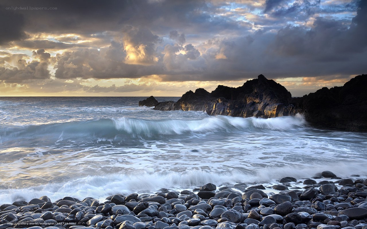 Stormy Waves on a Rocky Shore