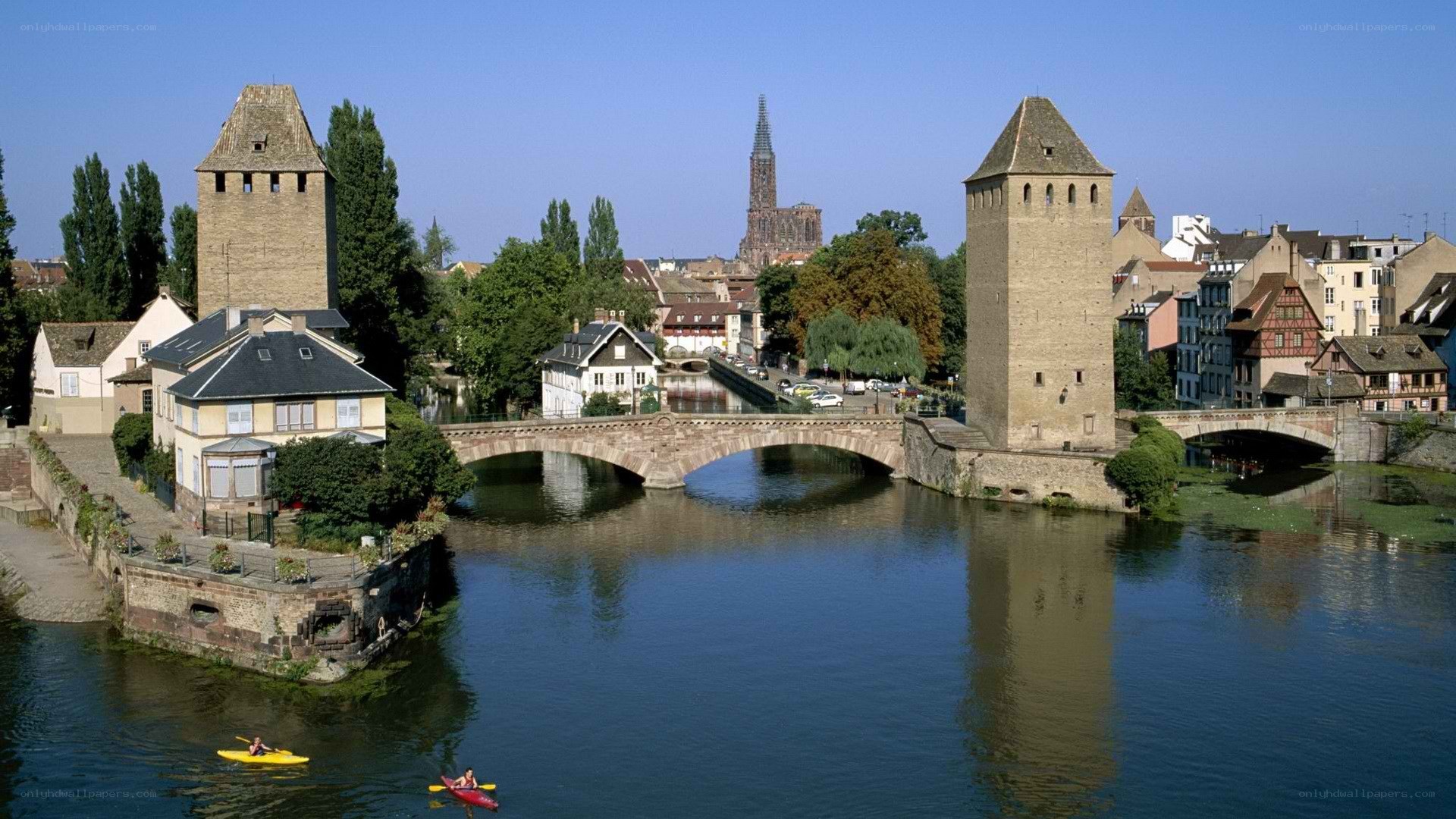 Strasbourg river scene with towers