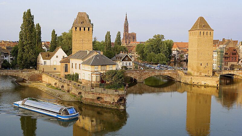 Strasbourg river scene with towers