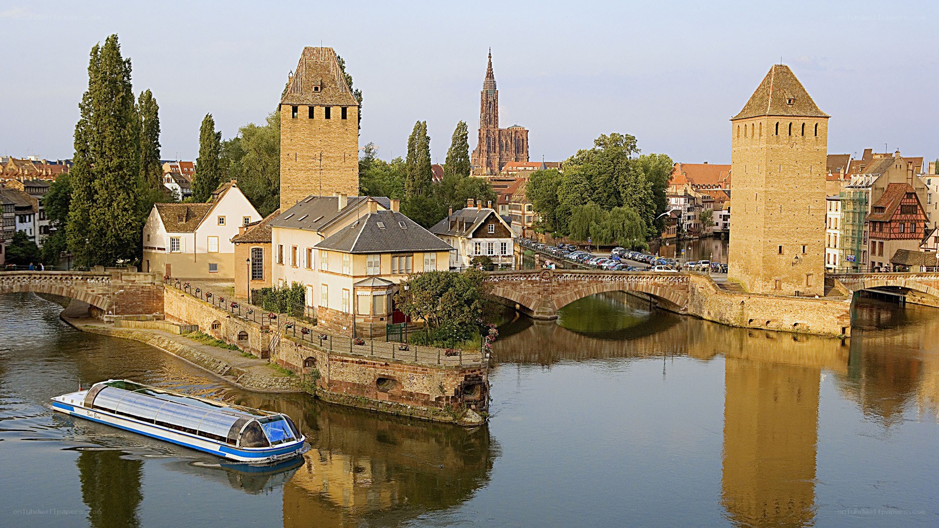 Strasbourg river scene with towers
