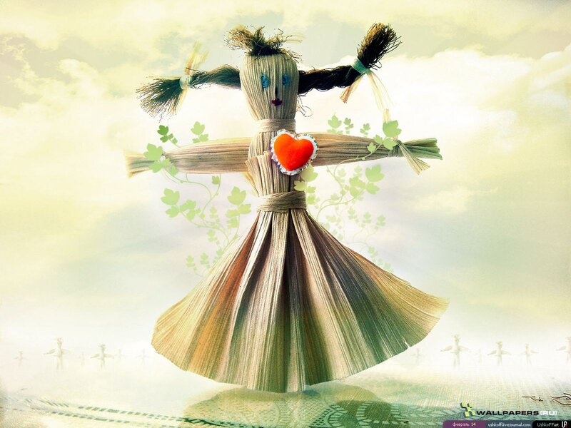 Straw doll with heart