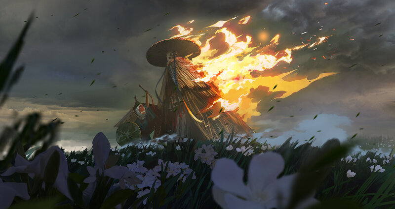 Straw Figures Burning