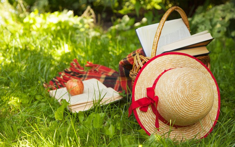 Straw Hat and Books