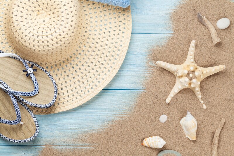 Straw Hat and Seashells