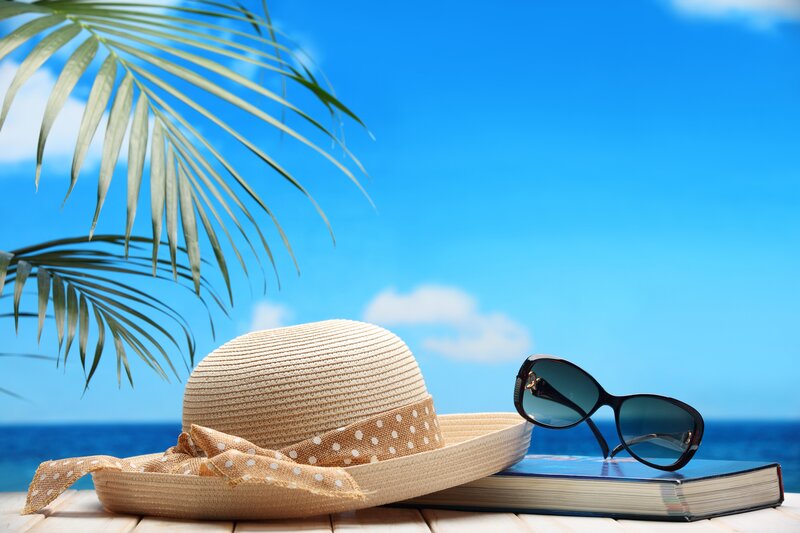 Straw Hat and Sunglasses