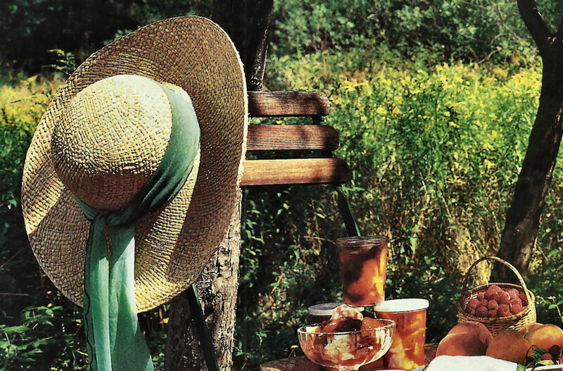 Straw Hat on Bench