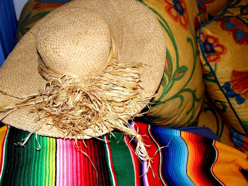 Straw Hat on Blanket