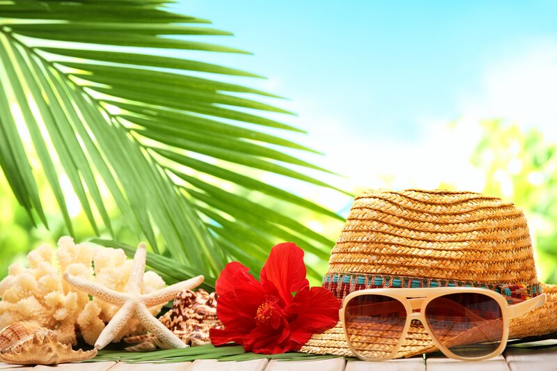 Straw Hat with Accessories
