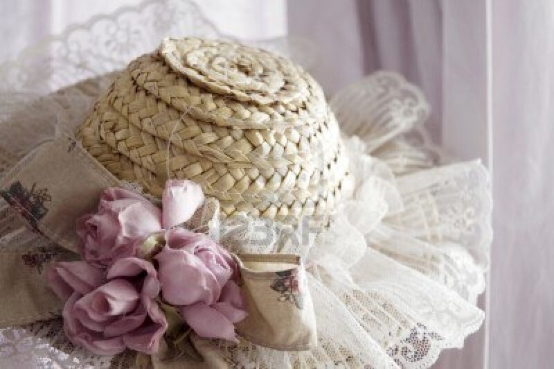 Straw Hat with Flowers — Pink, Soft