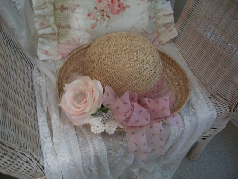 Straw Hat with Rose